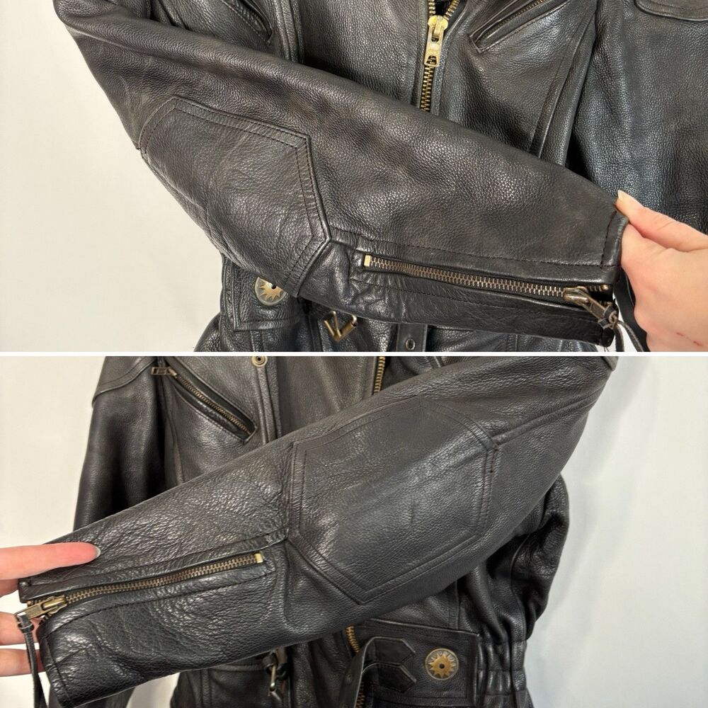 Vintage Hudson Leather Motorcycle Jacket Fitted Asymmetrical Women Size Small - Picture 7 of 12
